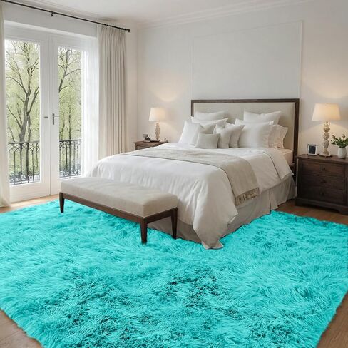8x10 Area Rugs for Living Room Rug: Soft Fluffy Shag Gray Rugs for Bedroom, Non-Slip Large Fuzzy Plush Rug Indoor Floor Carpet for Nursery Kids Boys Girls Room, Dorms, Playroom, Modern Home Decor in Saudi Arabia