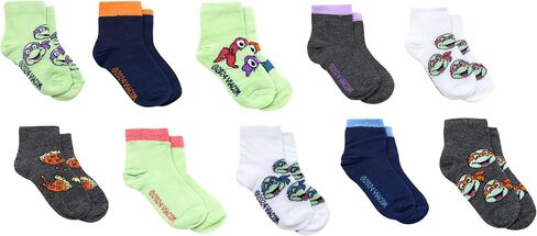 Nickelodeon Teenage Mutant Ninja Turtles TMNT Ankle Socks for Boys, 10 Pair Multi Pack in Saudi Arabia
