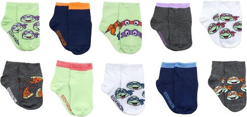 Nickelodeon Teenage Mutant Ninja Turtles TMNT Ankle Socks for Boys, 10 Pair Multi Pack in Saudi Arabia