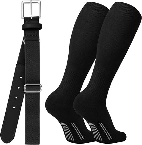 JASGOOD Baseball Socks and Belt Combo Set Softball Socks Baseball Elastic Belt for Youth Boys Girls Adult in Saudi Arabia