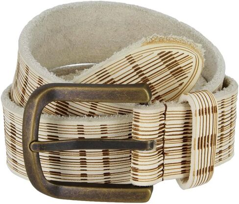 Vintage Full Grain Leather Plaid Casual Jean Belt * Made in Italy * in Kuwait