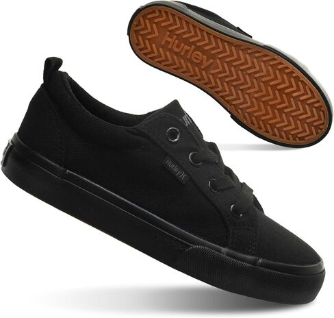 Hurley Finn Kids Lace Up Canvas Sneakers - أحذية التزلج منخفضة التزلج للأطفال والأحذية الرياضية للأولاد والبنات in Saudi Arabia