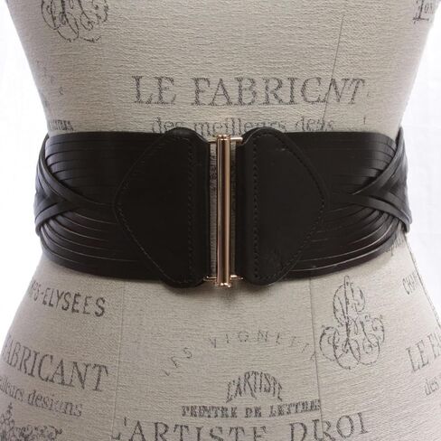 Stretchy Wide Elastic Belt Braided Woven Elastic Vintage Full Grain Leather Belt Waistband Weaving Boho Belt in Saudi Arabia