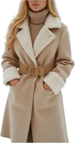 Women Beige Taupe Fashion Fashion Belt - Hip High Weast Big Circle Metal Buckles S M Z013 in Saudi Arabia
