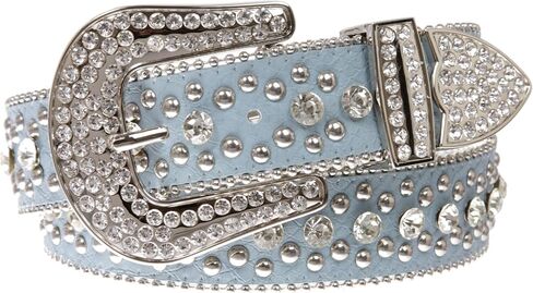 Women's Western Cowgirl Alligator Rhinestone Studded Leather Belt in Saudi Arabia