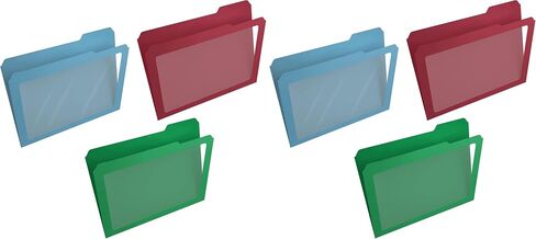Letter Size File Folder with Window, Third Cut, Back to School Supplies for College Students, Assorted Colors, 6 Pack (FT07626) in Saudi Arabia