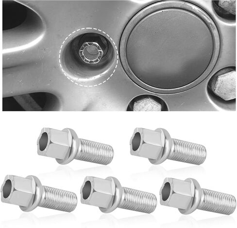 5PCS M14x1.5 Wheel Studs OEM#WHT001812,Alloy Steel 27mm Shank Length Lug Bolts Compatible with Audi Seat Skoda VW,Professional Ball Seat Wheel Bolts Replace Lug Studs Car Accessories in Saudi Arabia