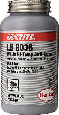 Loctite 34517 White LB 8036 ارتفاع درجة الحرارة لزيادة درجة الحرارة ، درجة حرارة -20 درجة فهرنهايت تصنيف درجة الحرارة إلى 2000 درجة فهرنهايت تصنيف درجة الحرارة العلوية ، 8 FL. أوز. علبة الفرشاة in Kuwait