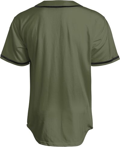 Blank Baseball Jersey Casual Button Down Shirts Short Sleeve Hipster Hip Hop Active Team Sports Uniforms in Saudi Arabia