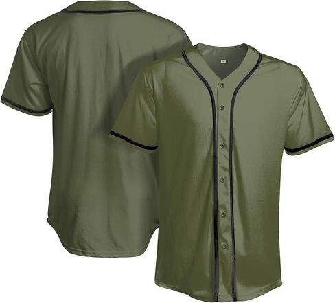 Blank Baseball Jersey Casual Button Down Shirts Short Sleeve Hipster Hip Hop Active Team Sports Uniforms in Saudi Arabia