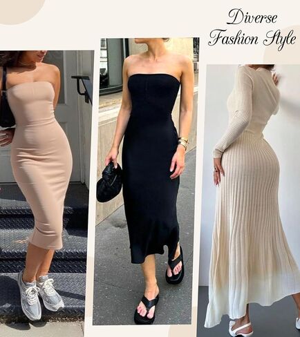 Slip Dress for Women Full Slip for Under Dresses Shapewear Tummy Control Long Slip with Back Slit in Kuwait