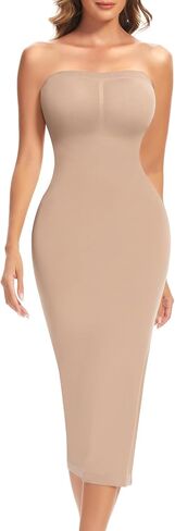 Slip Dress for Women Full Slip for Under Dresses Shapewear Tummy Control Long Slip with Back Slit in Kuwait