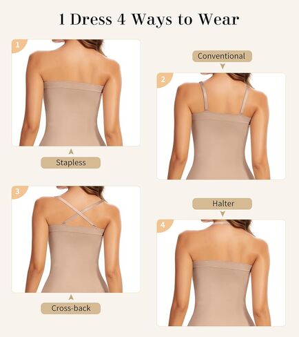Slip Dress for Women Full Slip for Under Dresses Shapewear Tummy Control Long Slip with Back Slit in Kuwait