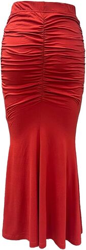 Womens Maxi Bodycon Long Skirt Dressy Elegant High Waisted Ruffle Ruched Flowy Mermaid Skirts Evening Party Clubwear in Kuwait