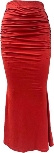 Womens Maxi Bodycon Long Skirt Dressy Elegant High Waisted Ruffle Ruched Flowy Mermaid Skirts Evening Party Clubwear in Kuwait