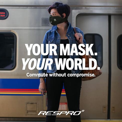 قناع Respro Ultralight (أسود ، كبير) in Kuwait