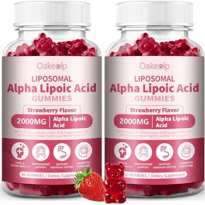 2 حزمة شحوم الشحوم ألفا ليبويك حمض الغموض 2000 ملغ gummies ، عالية الفاعلية ALA المعقدة biotin و benfotiamine لمضادات الأكسدة ، صحة الدماغ والعصاب* الدعم ، يعزز الجسيمات الشحمية 98 ٪ امتصاص in Kuwait