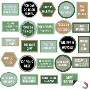 24Pcs Magnetic Watercolor Bulletin Growth Mindset Board Set Motivational Accents Classroom Decor Fridge Pastel Magnets Positive Sayings Affirmation Station Motivational Accents for School Teacher Wal in Saudi Arabia