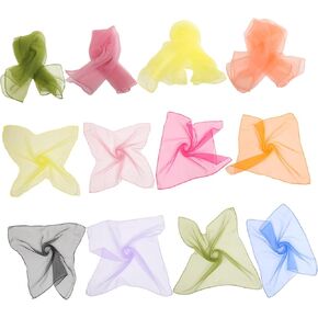 12Pcs Multi Color Dance Scarves for Square Juggling Scarves Versatile Props for Dance and Play for Parties and Performances in Kuwait