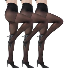 3 Pairs 30 Denier Sheer Rip Resistant Tights for Women - Control Top Not Rip Pantyhose with Reinforced Toes in Saudi Arabia