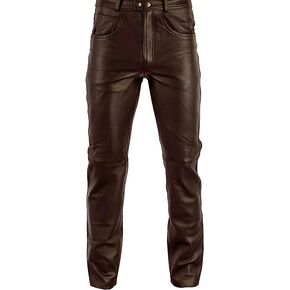 Men's Fashion Genuine Cowhide Biker Leather Pants in Saudi Arabia