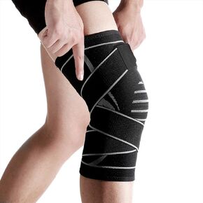 Dual-Strap Elastic Silicone Knee Pad | Spring Support for Running, Fitness & Sports, Anti-Collision Protection with Anti-Slip Design 1 in Saudi Arabia