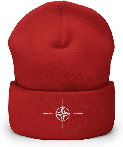 NATO Otan Beanie - NATO OTAN Flag Symbol - Embroidered Cuffed Acrylic Winter Hat in Saudi Arabia