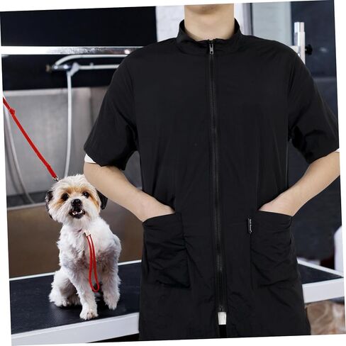 Grooming Smock for Men Stylist Smock Pitch Pet Grooming Dog and Cat Care Size L ، Black ، L ، 89.00x47.00x0.10cm in Saudi Arabia