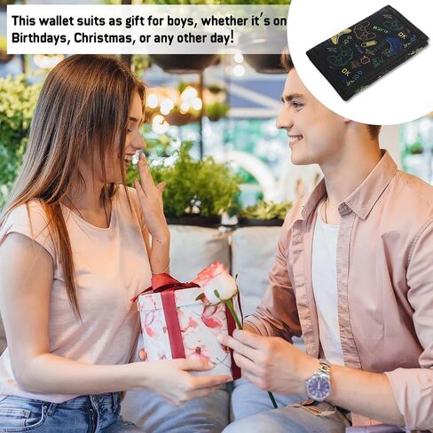 Kids Wallet Outdoor Sports Wallet with Zippered Coin Pocket And Card Holders Boys Wallets for Kids 5-7 8-10 9-12 Birthday Novelty Christmas Gifts (Black) in Saudi Arabia