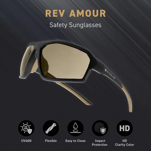 Rev Amour Z87+ نظارات أمان ، نظارة شمسية مقاومة للأحواض مع UV400 مع مضادات الصدفة للعمل والخارج in Saudi Arabia
