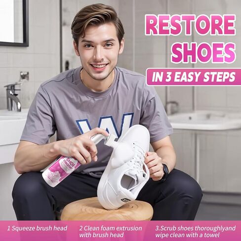 White Shoe Cleaner Sneakers Kit,Suede Shoe Cleaner Kit With Brush，White Sneaker Cleaner Kit in Saudi Arabia