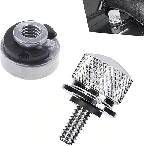 2 PCS Motorcycle Seat Bolt Screw Kit, Rear Fender Seat Bolt and Nut Kit, Quick-Release Seat Fixing Bolt Nut Compatible with Sportster Touring Softail Dyna (Black) in Saudi Arabia