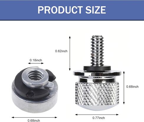 2 PCS Motorcycle Seat Bolt Screw Kit, Rear Fender Seat Bolt and Nut Kit, Quick-Release Seat Fixing Bolt Nut Compatible with Sportster Touring Softail Dyna (Black) in Saudi Arabia