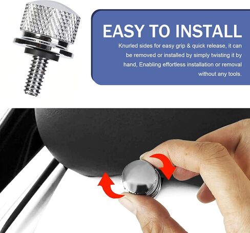 2 PCS Motorcycle Seat Bolt Screw Kit, Rear Fender Seat Bolt and Nut Kit, Quick-Release Seat Fixing Bolt Nut Compatible with Sportster Touring Softail Dyna (Black) in Saudi Arabia