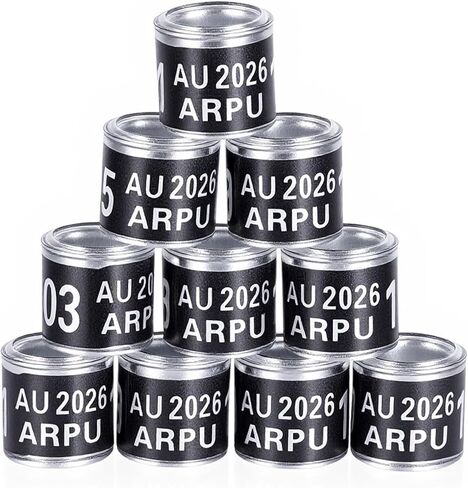 FULAIERGD 100 قطعة من حلقات أرجل الحمام المصنوعة من الألومنيوم متعددة الألوان، حلقات أرجل الحمامة، تحديد الأشرطة البلاستيكية مع تدريب HKPA 2024، حلقة قدم الطيور (أحمر) in Kuwait