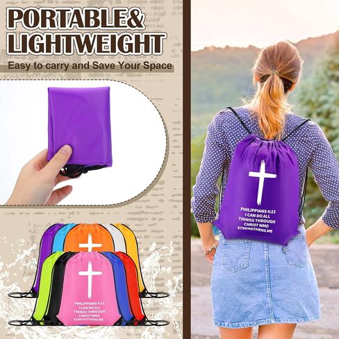 20 PCS CHRISSION CHRAPSTRING CHURCH CASS DEDITION DEDITERSPACK BARKPACK BARK HOPPARTS BACS with Bible VERSE BARGES JESUS ​​BAG Sunday School GIFTS (أمثال 3: 5) in Kuwait
