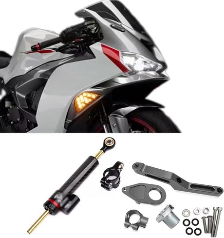 For Ninja ZX-6R ZX636 ZX6R ninja zx6r zx636 2025 2024 2023 2022-2019 motorcycle accessories steering shock absorber steering shock absorber stabilizer steering damping bracket（Titanium color kit） in Kuwait