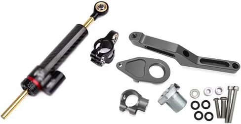 For Ninja ZX-6R ZX636 ZX6R ninja zx6r zx636 2025 2024 2023 2022-2019 motorcycle accessories steering shock absorber steering shock absorber stabilizer steering damping bracket（Titanium color kit） in Kuwait