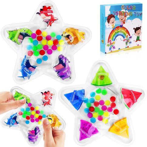 Color Sorting Sensory Toys for Toddlers, Color Matching Fidget Toys for Calm Down, Preschool Learning & Educational Montessori Toys Fine Motor Skills Game for Kids Boys Girls Ages 1-3 3-5 in Saudi Arabia