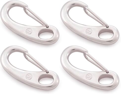 SHONAN 2 Inch Carabiner Clips, 4 Pack Flag Clips for Flag Pole, Stainless Steel 316 Marine Boat Clips for Ropes, Clip Hooks for Keychain, Dog Leashes, Fishing, Camping 220 Lbs in Kuwait