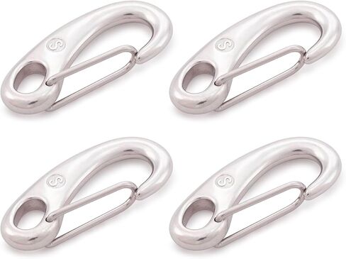 SHONAN 2 Inch Carabiner Clips, 4 Pack Flag Clips for Flag Pole, Stainless Steel 316 Marine Boat Clips for Ropes, Clip Hooks for Keychain, Dog Leashes, Fishing, Camping 220 Lbs in Kuwait