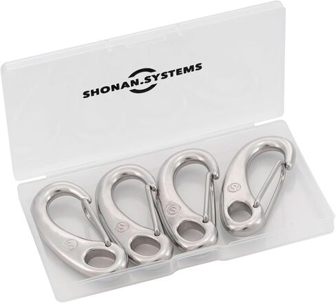 SHONAN 2 Inch Carabiner Clips, 4 Pack Flag Clips for Flag Pole, Stainless Steel 316 Marine Boat Clips for Ropes, Clip Hooks for Keychain, Dog Leashes, Fishing, Camping 220 Lbs in Kuwait