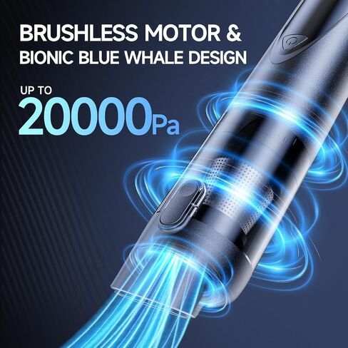 Cordless Car Vacuum Cleaner, 20000Pa Strong Suction Handheld Vacuum with Detailing Kit, Wet/Dry Rechargeable Portable Mini Vacuum for Car Detailing, Home & Outdoor Cleaning in Kuwait
