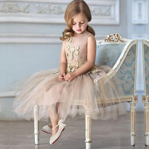 Mejormen Flower Girl Shoes Girls Dress Shoe Toddler Mary Jane Ballet Flats Princess Lace-Up Pearl Ongle Strap Bress Shoes for Wedding Party School in Kuwait