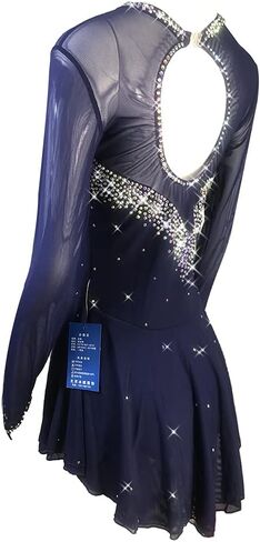 Dark Black Skating Skirt Lady's Skating Costume Girls Simple Generous Figure Skating Dress Women in Saudi Arabia