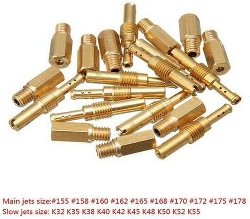 20PCS Carburetor Main Jet Kit ، تشمل 155-178 طائرة رئيسية و 32-55 طائرة طيار بطيئة ل Keihin Oko Koso pwk in Saudi Arabia