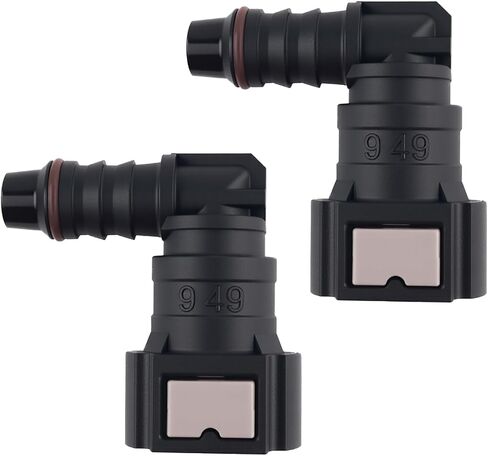 2PCS Fuel Line Connector,Elbow 90° Fuel Line Quick Connect 9.49-ID8 with Gasket Design for Quick Connection of Oil Pump/Fuels Lines,Professional Quicks Connect Fuels Lines Fittings in Saudi Arabia