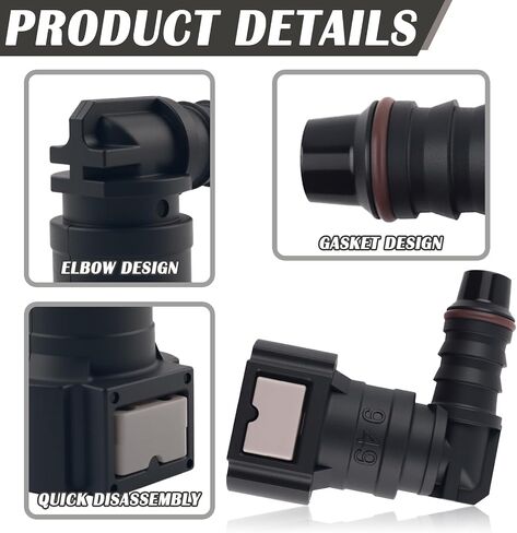 2PCS Fuel Line Connector,Elbow 90° Fuel Line Quick Connect 9.49-ID8 with Gasket Design for Quick Connection of Oil Pump/Fuels Lines,Professional Quicks Connect Fuels Lines Fittings in Saudi Arabia