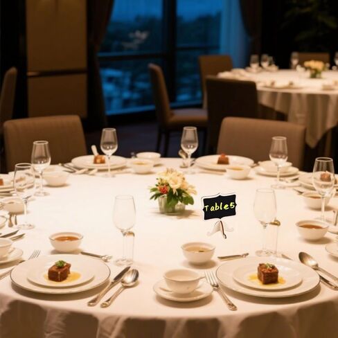 20 حزمة Mini Chalkboard يوقع لوحات رسائل صغيرة قابلة لإعادة الاستخدام مع Stand for Food Labels Party Party Party و Bakery و Weddings Place Cards Name Name Table Number ، مع علامات وملصقات Blackboard in Kuwait