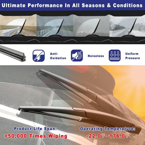 Rear Windshield Wiper Arm Blade Assembly Kit Compatible with 2010-2013 Ford Transit Connect Rear Window Wiper Replacement 2T1Z-17527-A, 2T1Z-17527-B, 2T1Z-17528-B in Saudi Arabia